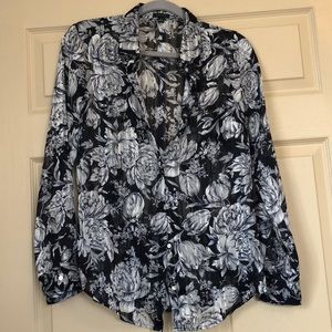 Ann Taylor sheer floral button down